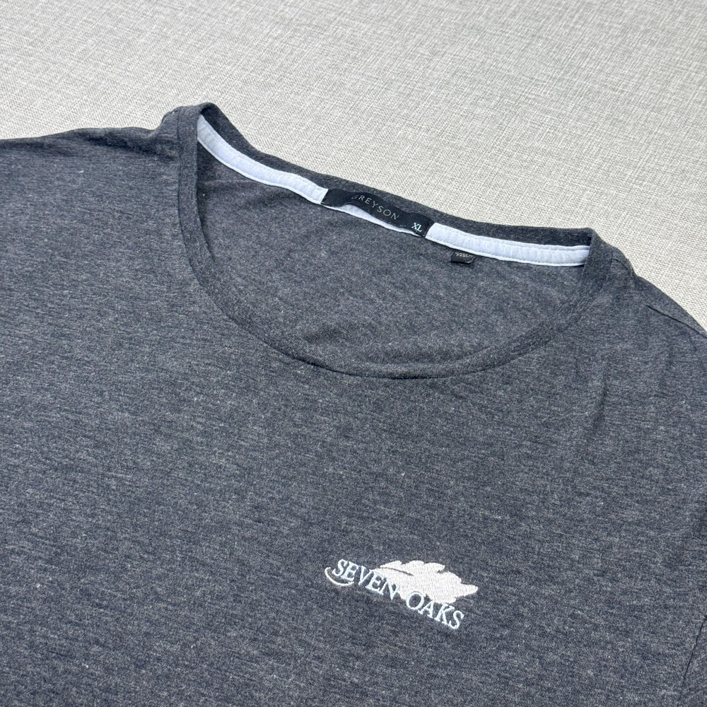 Greyson Seven Oaks Golf T-Shirt Mens XL Gray Crew Neck Pima Cotton Nylon Spandex